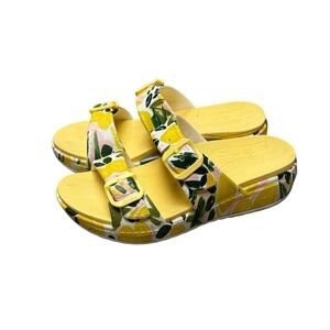 Dansko Kandi Lemon Platform Sandals Womens 38 7.5-8 Waterproof Rubber Slip On